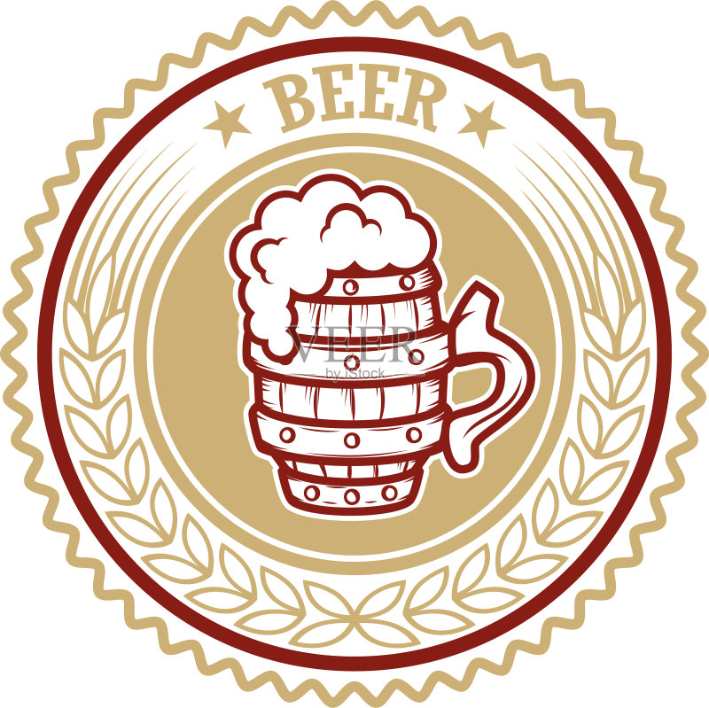 复古啤酒标签Logo设计元素图标素材