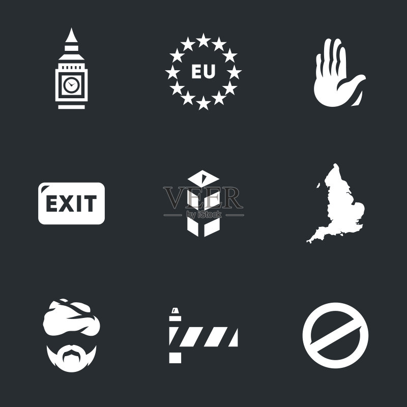 一套英国脱欧图标图标素材