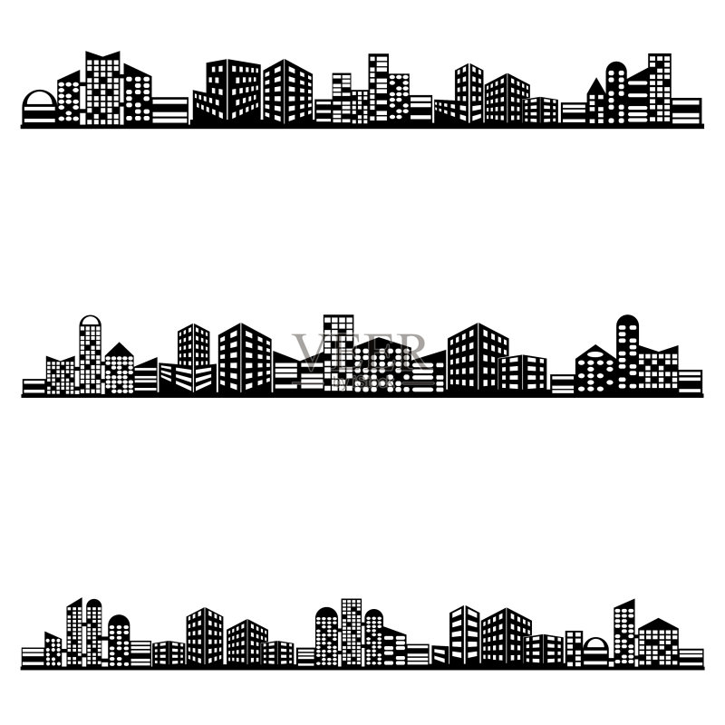 黑色城市图标合集图标素材