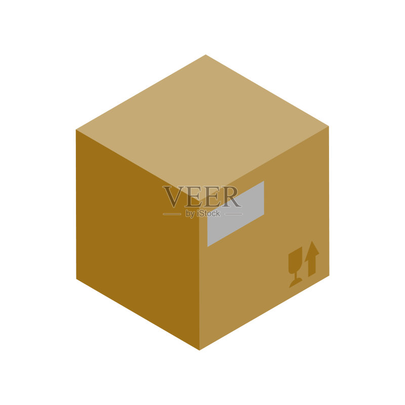 纸板箱2.5D图标图标素材