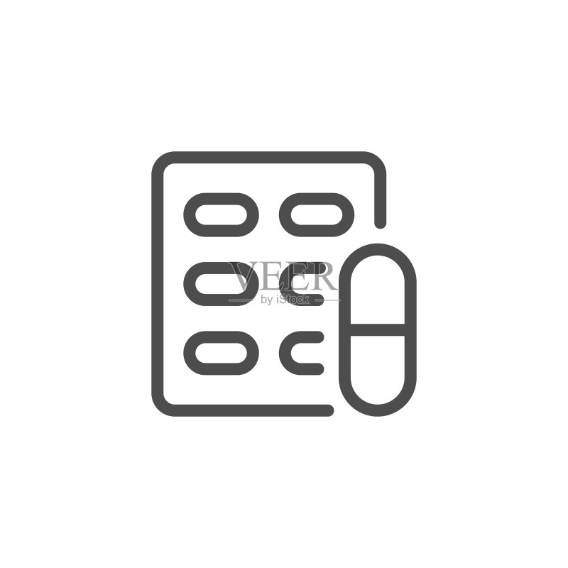 药丸泡罩线图标图标素材