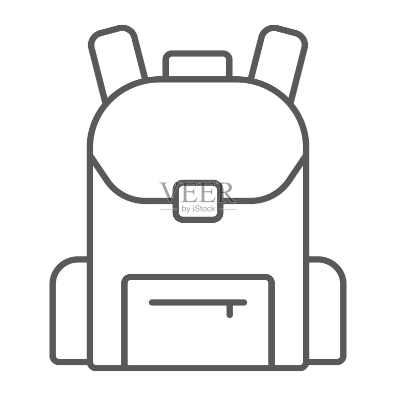 细线书包图标图标素材