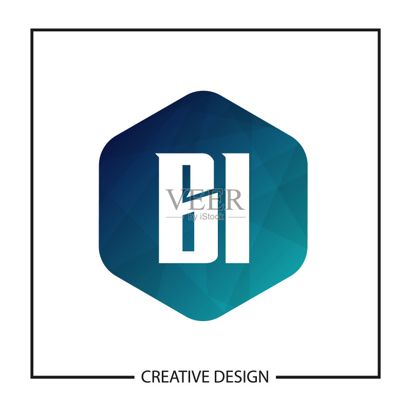 首字母BI logo模板设计图标素材