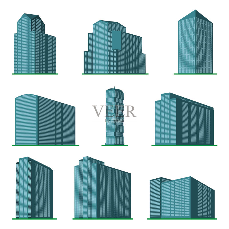 现代高层建筑合集图标素材
