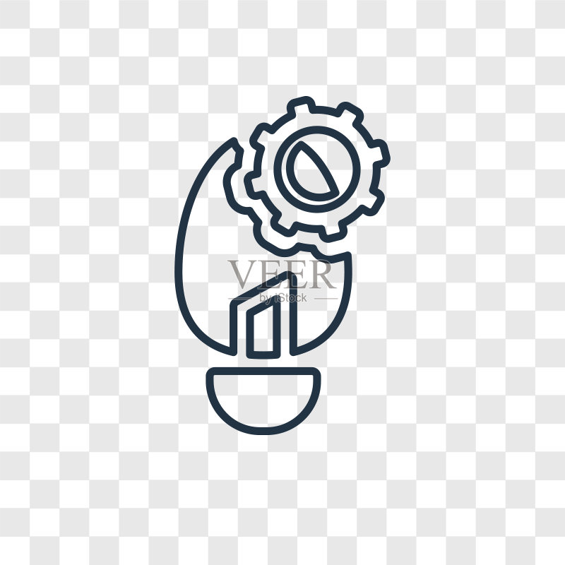 透明背景上的创意线性图标图标素材