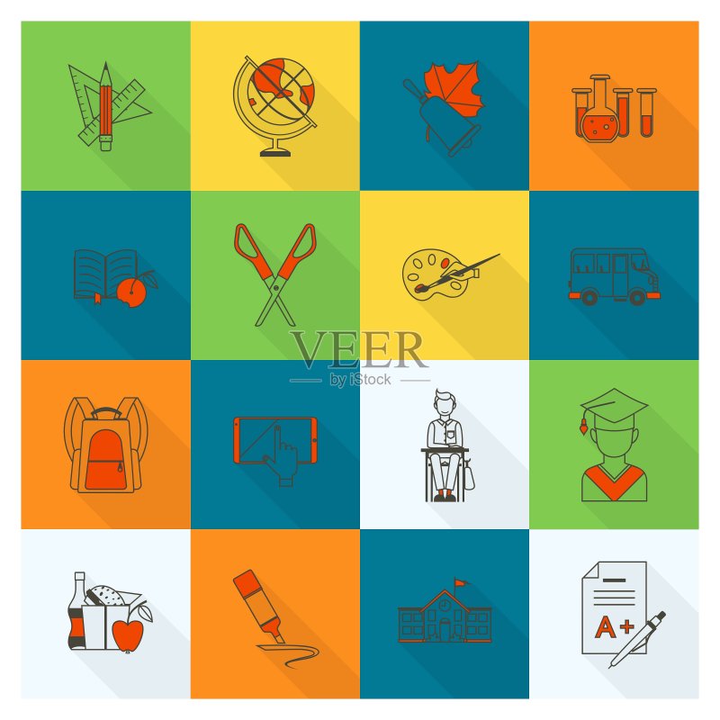 学校及教育图标插画图片素材