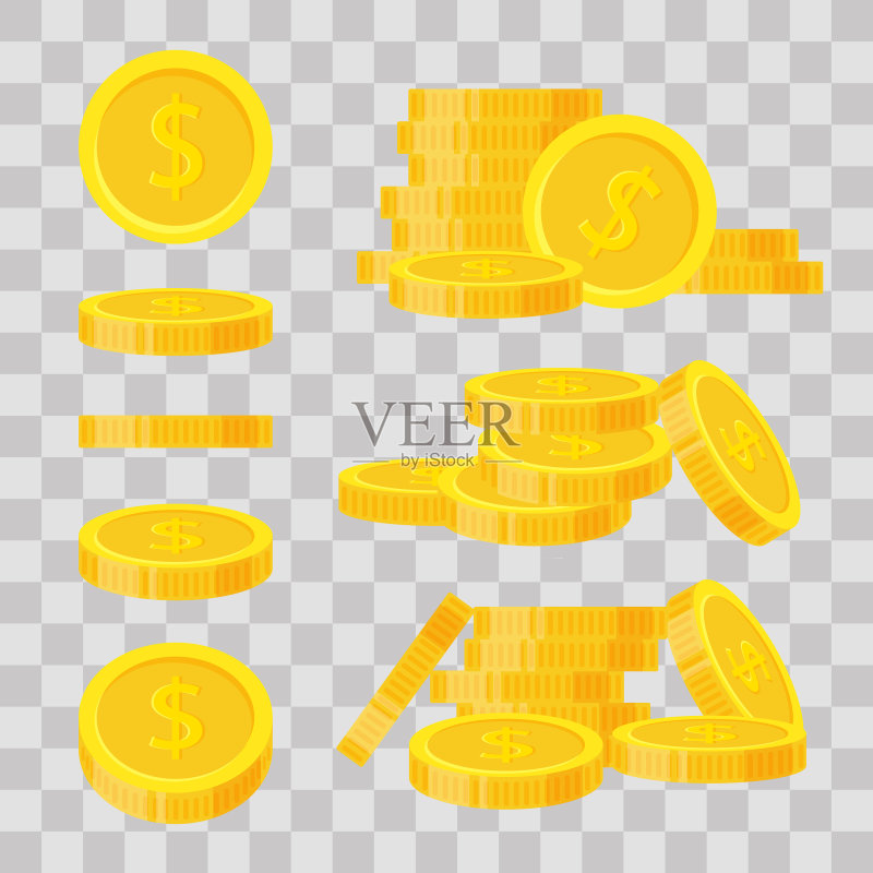 硬币堆叠图标图标素材