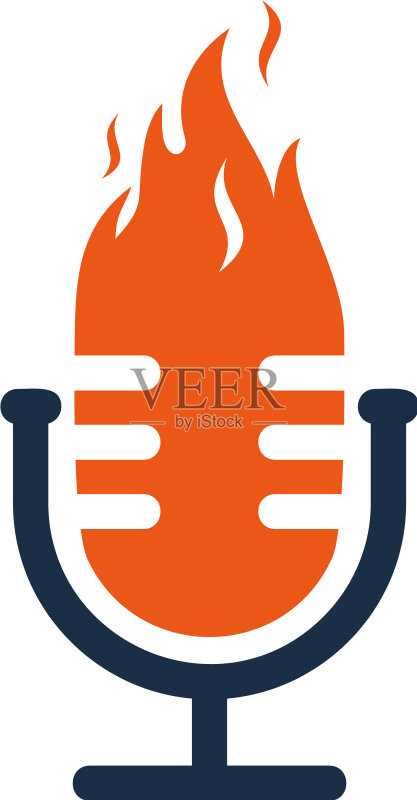 火焰播客Logo图标设计图标素材