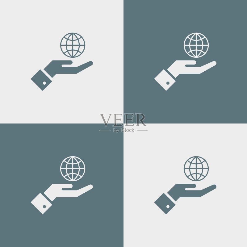 手持地球图标（简约）图标素材