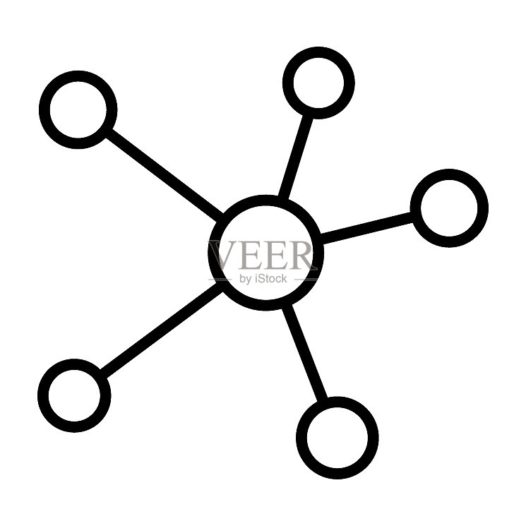区块链网络线条图标极简示意图图标素材