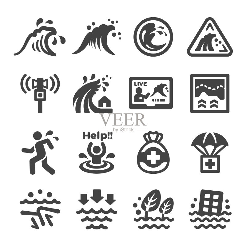 海啸图标图标素材