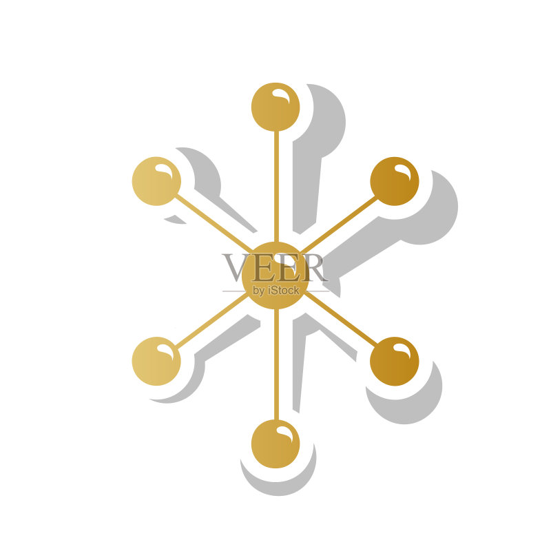 金色分子符号图标素材