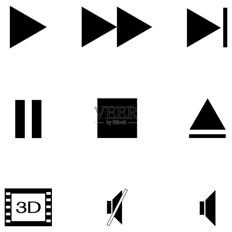 媒体播放器图标集图标素材