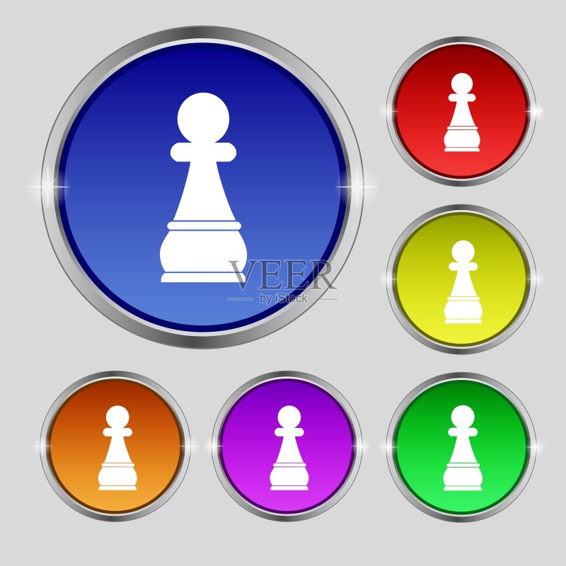 国际象棋卒图标圆形符号图标素材