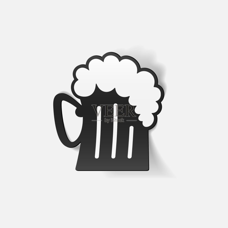 逼真设计元素：啤酒图标素材