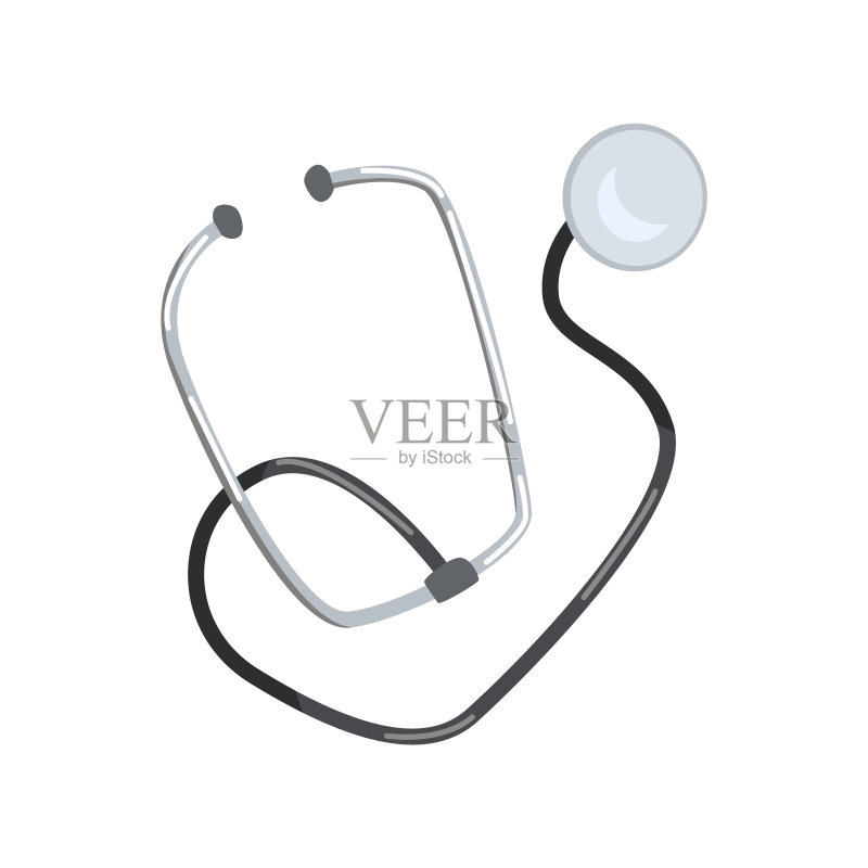 医学听诊器部件图标素材