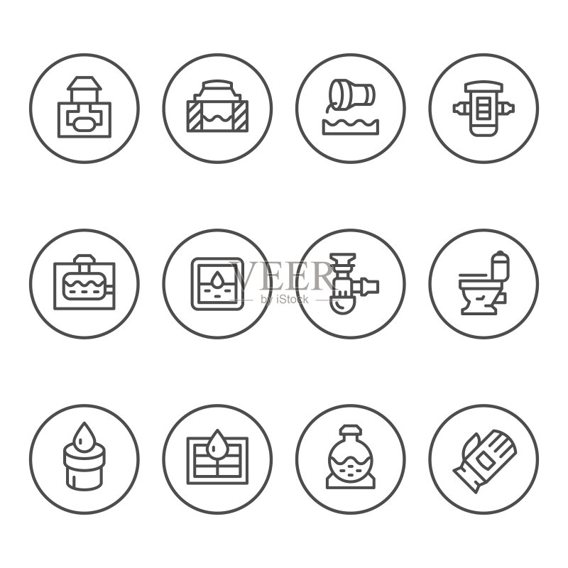圆形排污线性图标图标素材