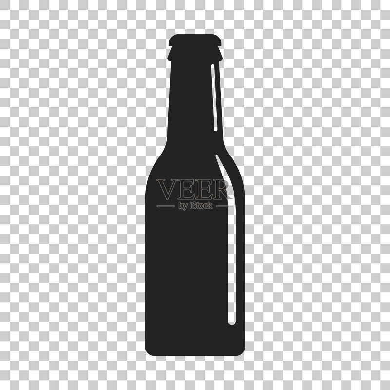 扁平风格啤酒瓶图标图标素材