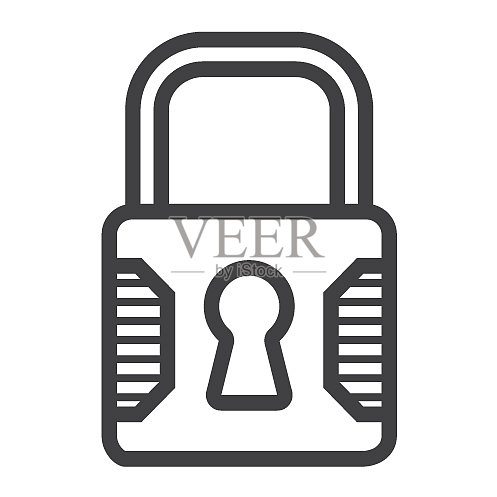 安全锁线条图标图标素材