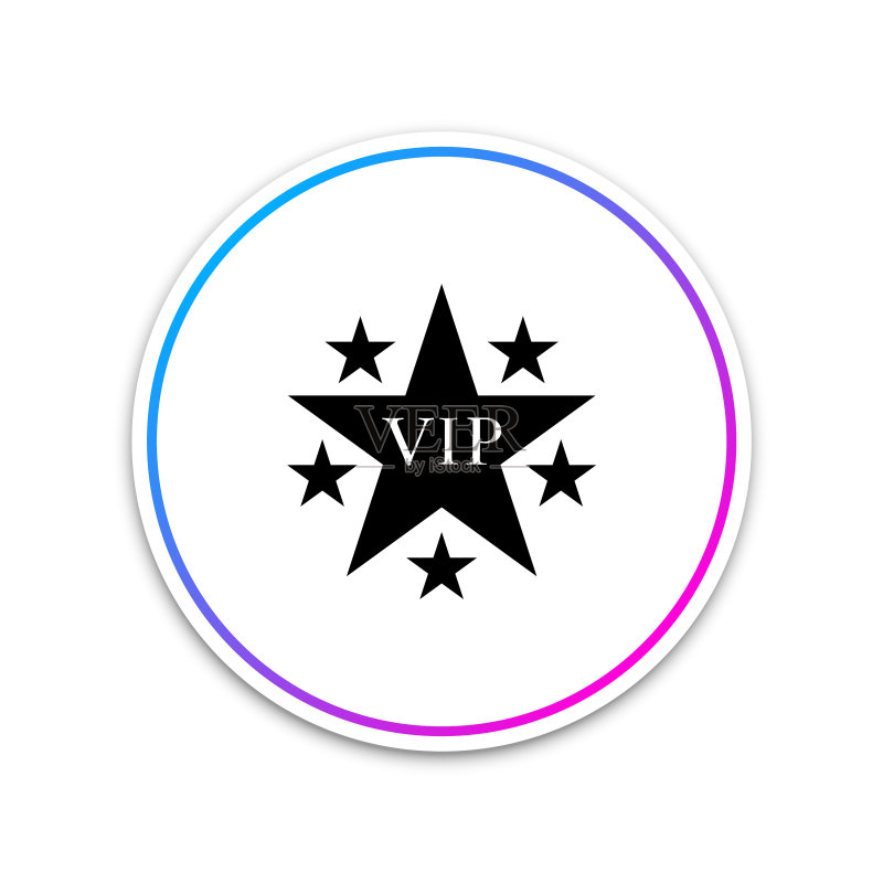 带有圆形星星图标的VIP星星图标素材