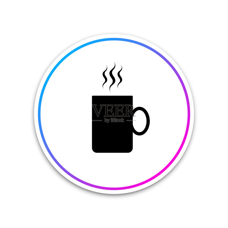 白色背景咖啡杯茶饮图标图标素材