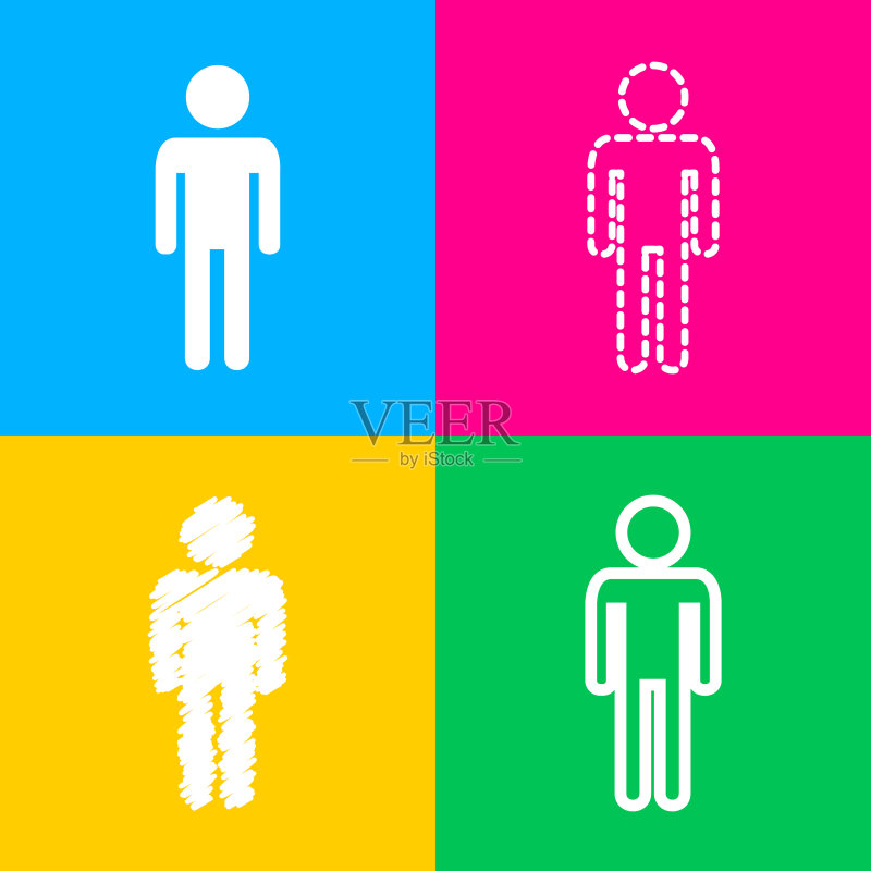男人签名四种图标图标素材