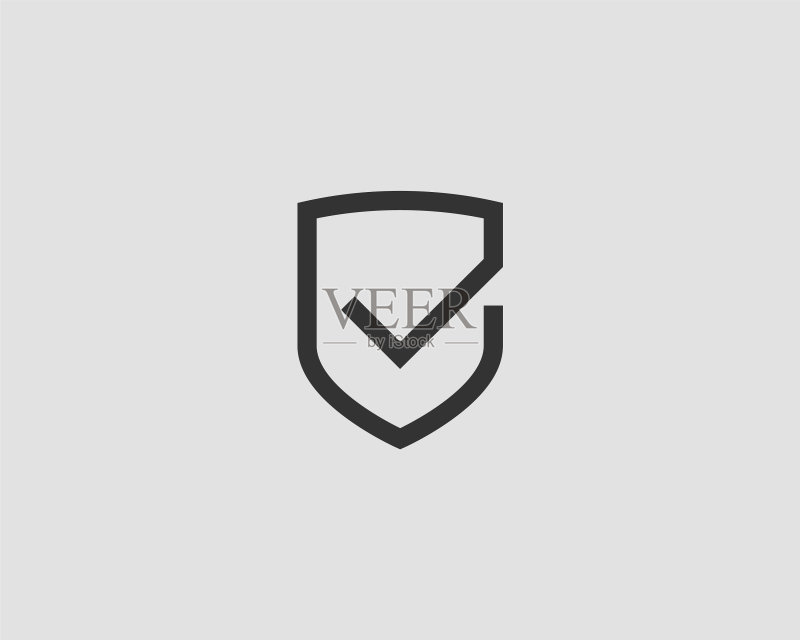带有标记符号设计元素的盾牌图标图标素材