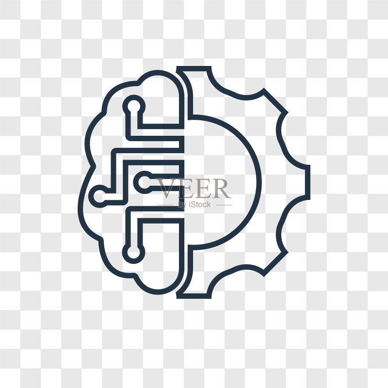 人工智能概念线性图标图标素材