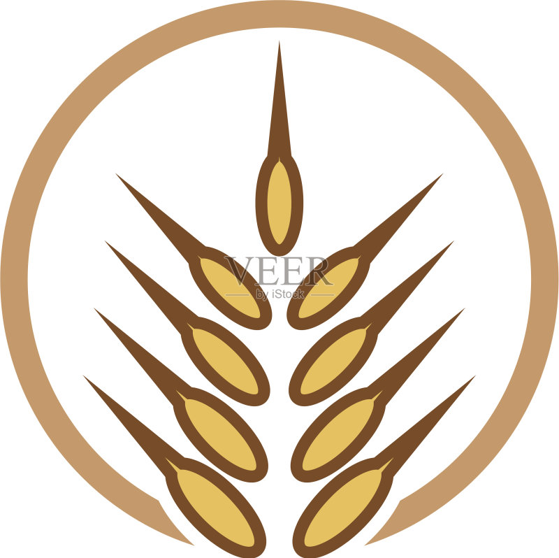 农业小麦Logo模板图标素材