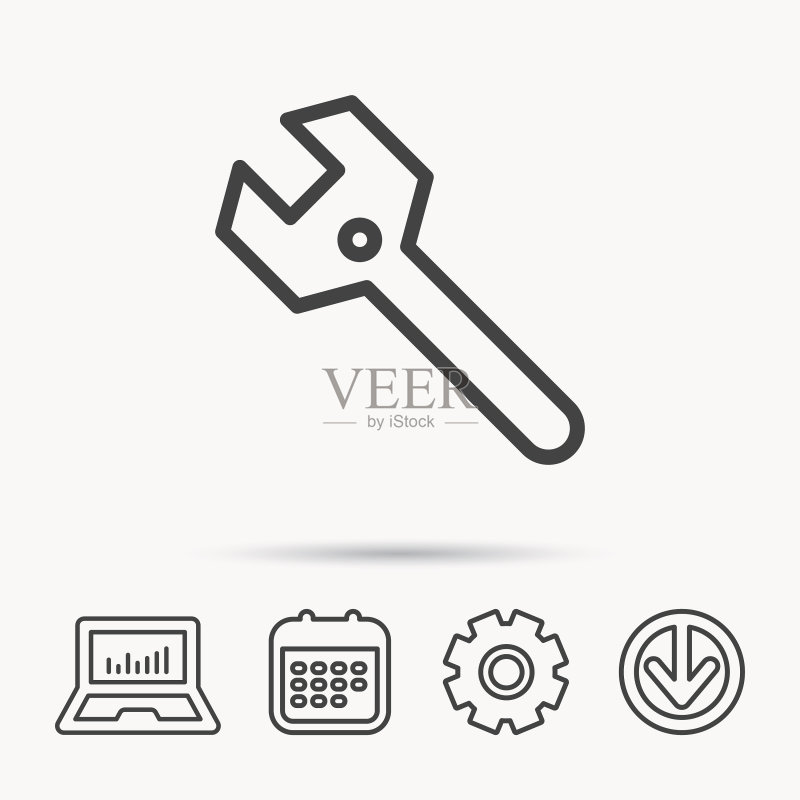 扳手钥匙图标维修工具标志图标素材