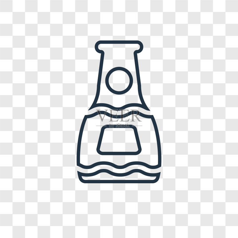 透明背景上的酱汁概念线性图标图标素材