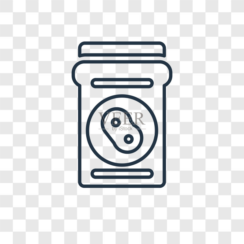 透明背景上的豆类线性图标图标素材