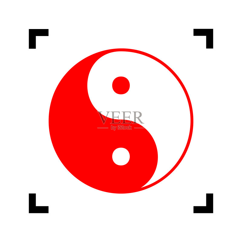 和谐与平衡的阴阳符号图标素材