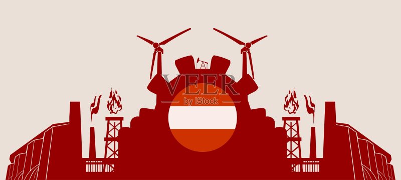 含有奥地利国旗的能源电力图标图标素材