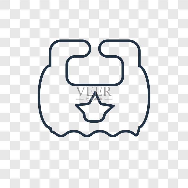 围兜概念线性图标，透明背景隔离图标素材
