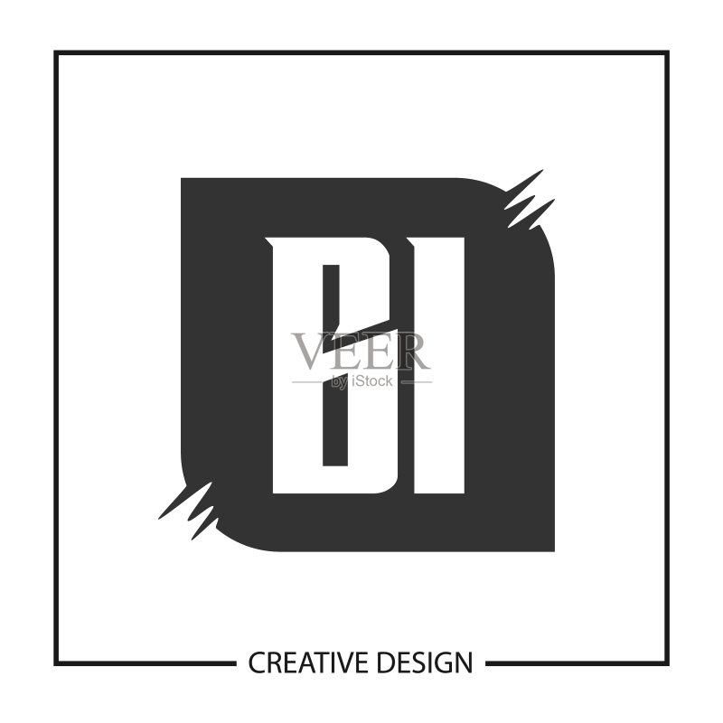 首字母BI logo模板设计图标素材