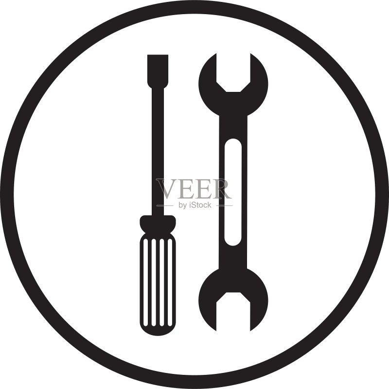 扳手和螺丝刀设计图标素材