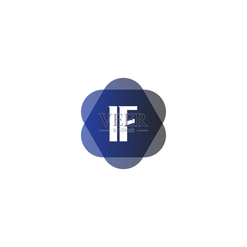 首字母IF标志模板设计图标素材