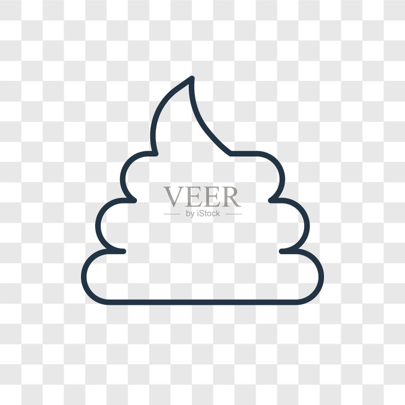 透明背景上的便便概念线性图标图标素材