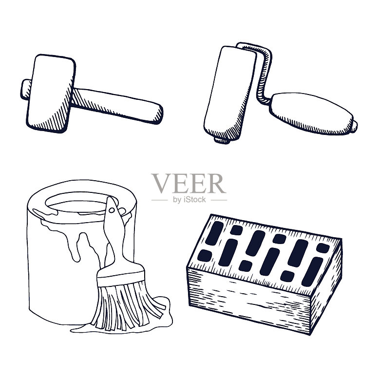 一套建筑工具图标素材
