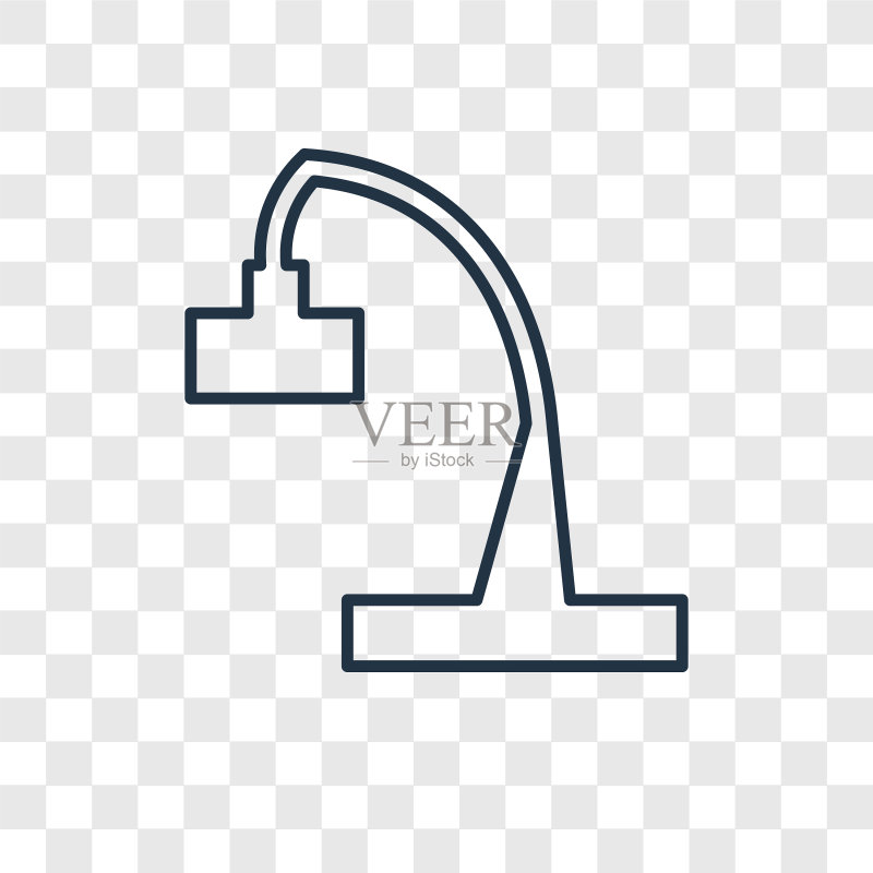 透明背景上的线性灯具概念图标图标素材