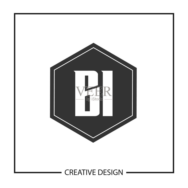 首字母BI logo模板设计图标素材
