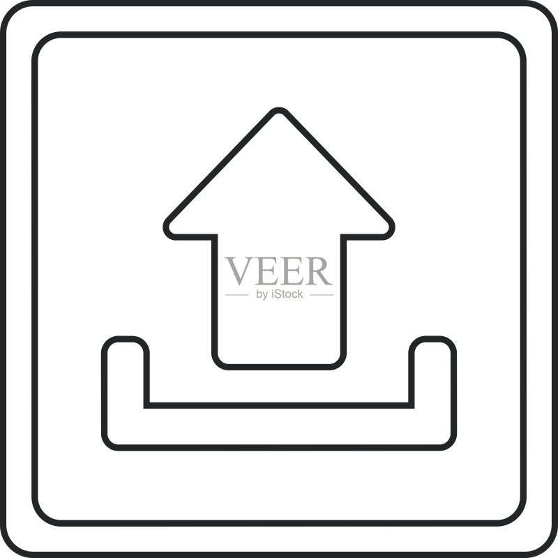 上传箭头的数字概念图标素材
