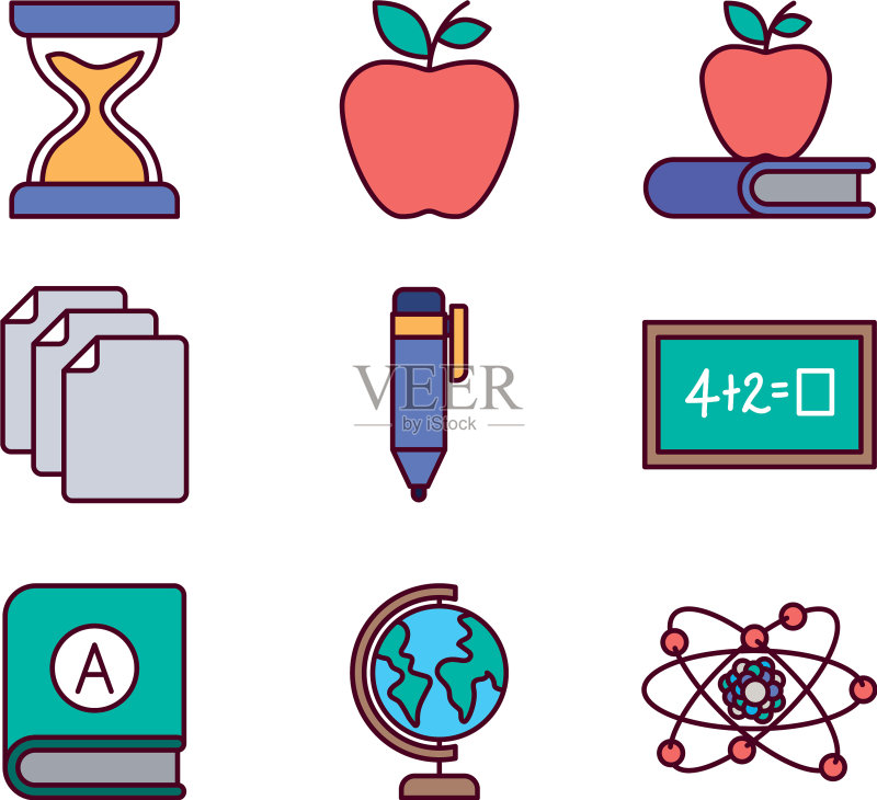 独立学校图标集设计图标素材