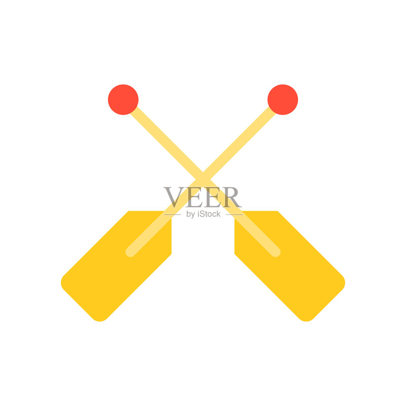 桨图标扁平设计夏季和娱乐图标素材