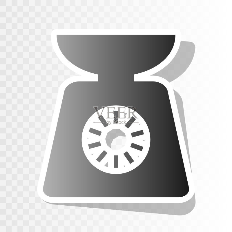 黑色新年厨房秤标志图标素材