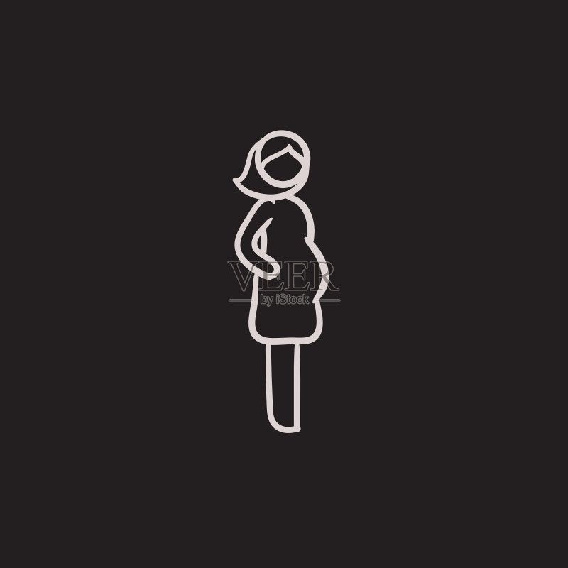 孕妇素描图标图标素材