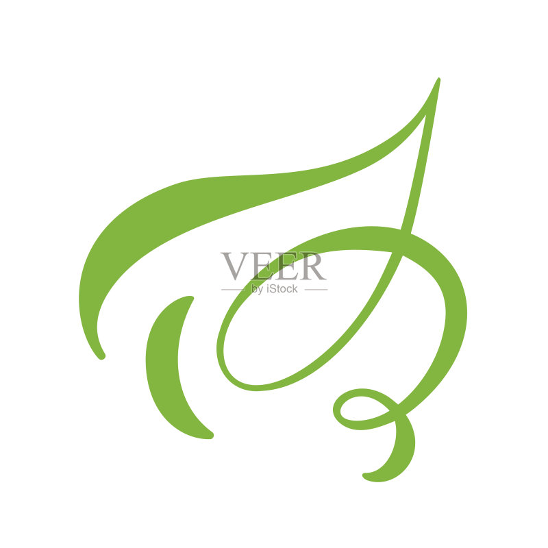 茶叶绿叶生态元素logo图标素材