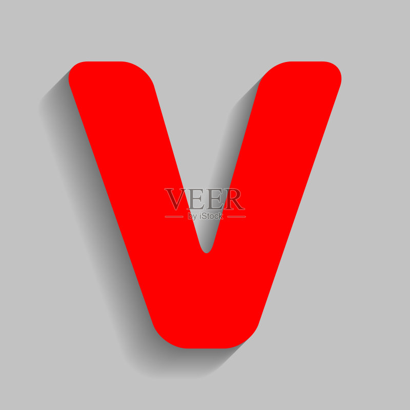 红色V字母标志设计模板图标素材