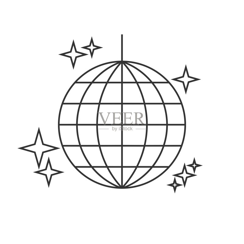 迪斯科舞厅线条图标图标素材